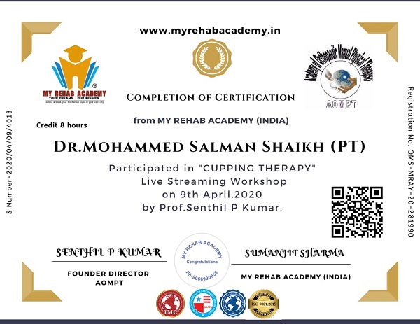 Certification for Cupping Therapy Certification for Cupping Therapy