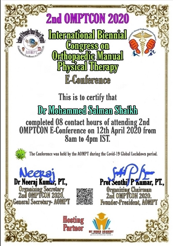 International Biennial Congress on Orthopedic Manual Physical Therapy International Biennial Congress on Orthopedic Manual Physical Therapy